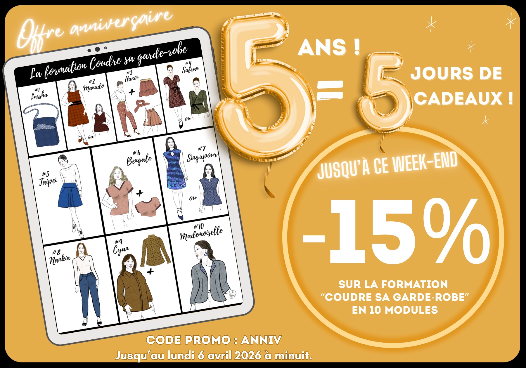 Formation en 10 modules coudre sa garde robe - Promo nouvelle année Happy 2026
