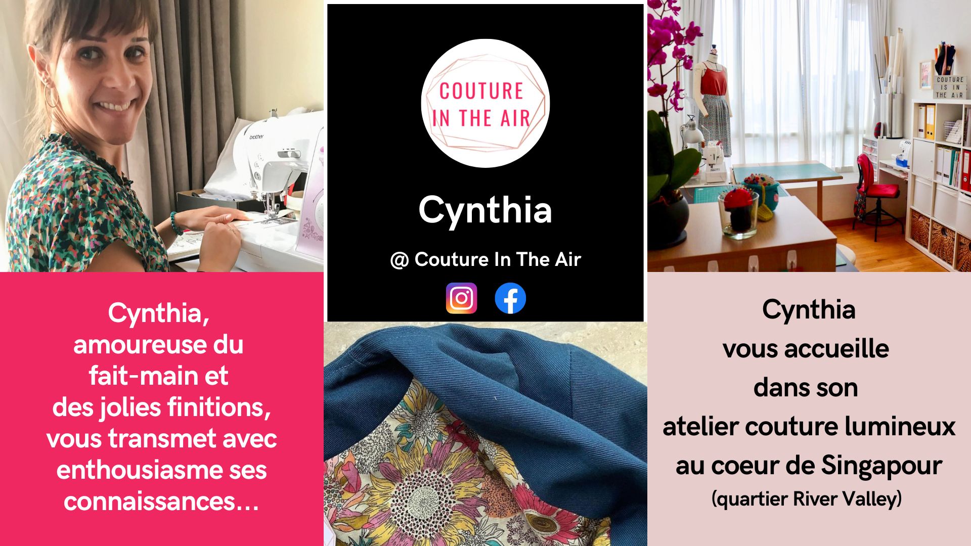 Cynthia professeur de couture à Singapour